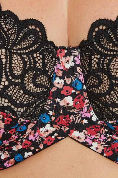 SOUTIEN-GORGE GRANDS BONNETS NOIR/ROSE