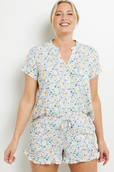BEACH SHORT IMPRIME MULTICO BLEU