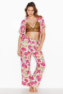 JUILLET PANTALON DE PYJAMA 7/8&egrave;me MULTICO ROSE
