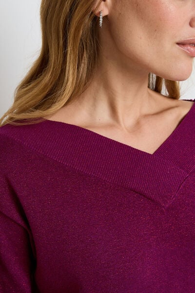 PULL AVEC LUREX BORDEAUX