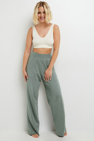 CAFE PANTALON LARGE VISCOSE KAKI
