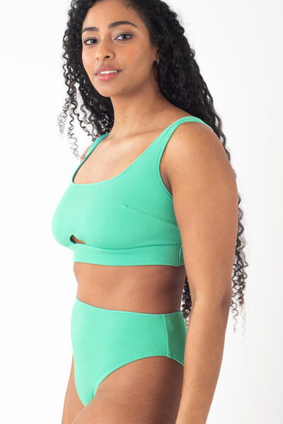 GIRL BRASSIERE MAILLE GAUFREE VERT D'EAU