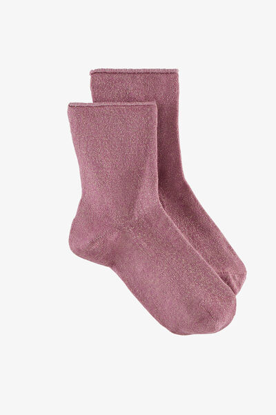 PAIRE DE CHAUSSETTES A PAILLETTES ROSE