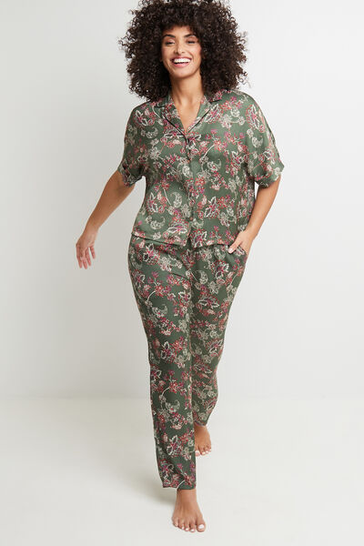CARAMEL PANTALON SATIN MULTICO VERT