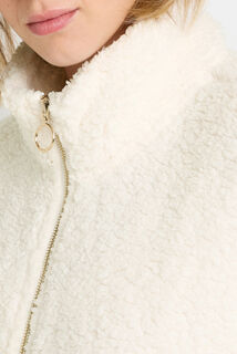 FLORAL VESTE FOURRURE ECRU