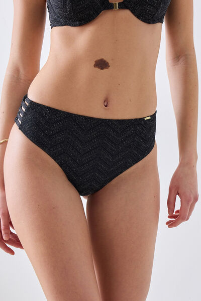 MAILLOT DE BAIN CULOTTE HAUTE MULTICO NOIR