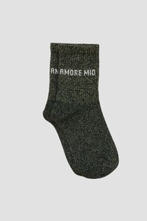MOTIF PAIRE DE CHAUSSETTES LUREX VERT FONCE