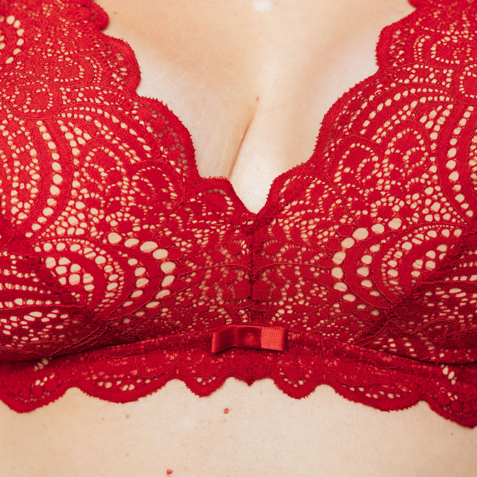 DENTELLE Soutien-gorge Post opératoire Triangle ROUGE