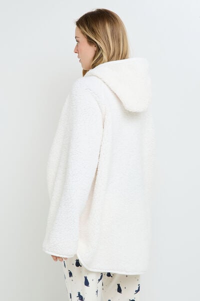 VESTE CAPUCHE ECRU