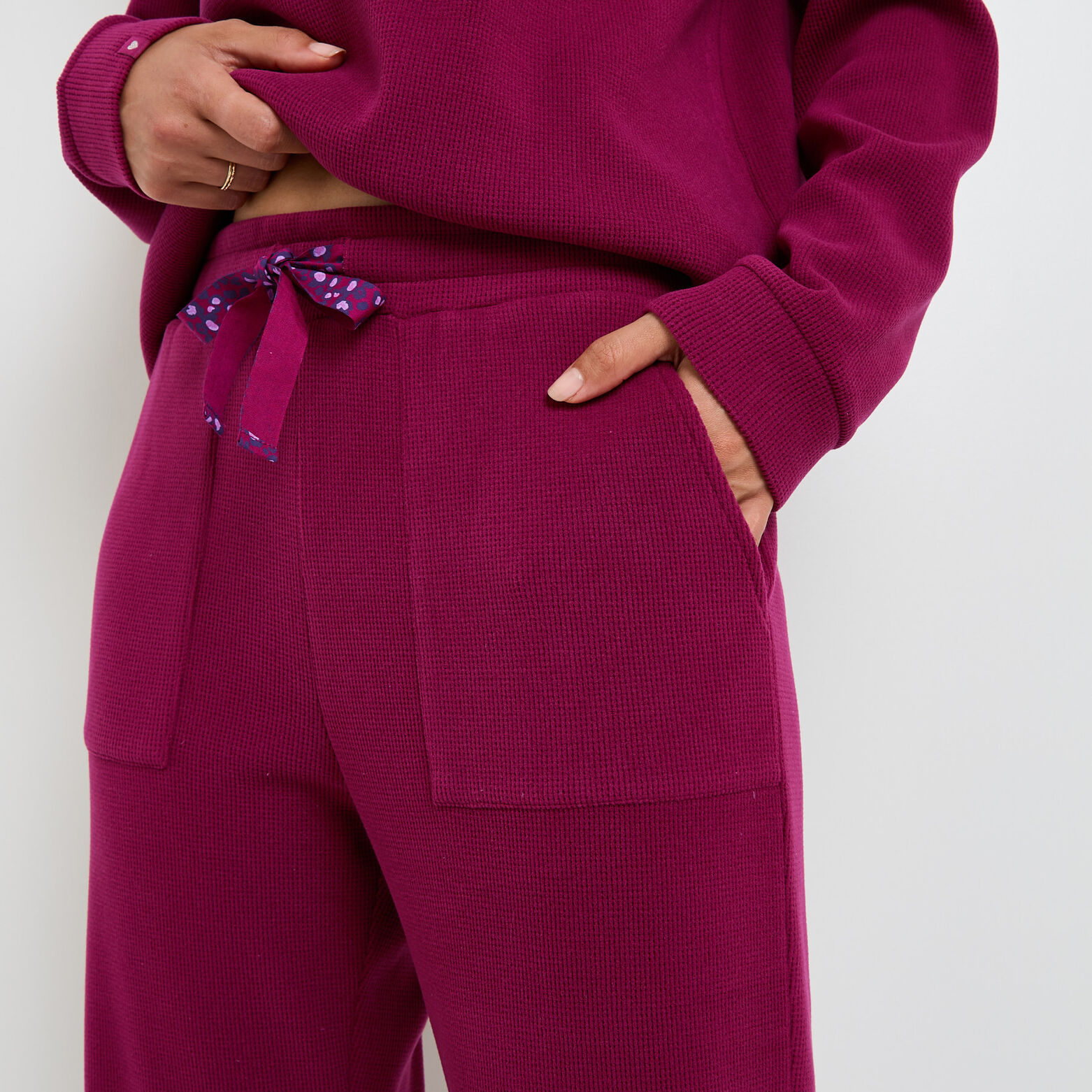 FAIENCE PANTALON DE PYJAMA BORDEAUX