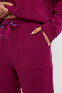 FAIENCE PANTALON DE PYJAMA BORDEAUX