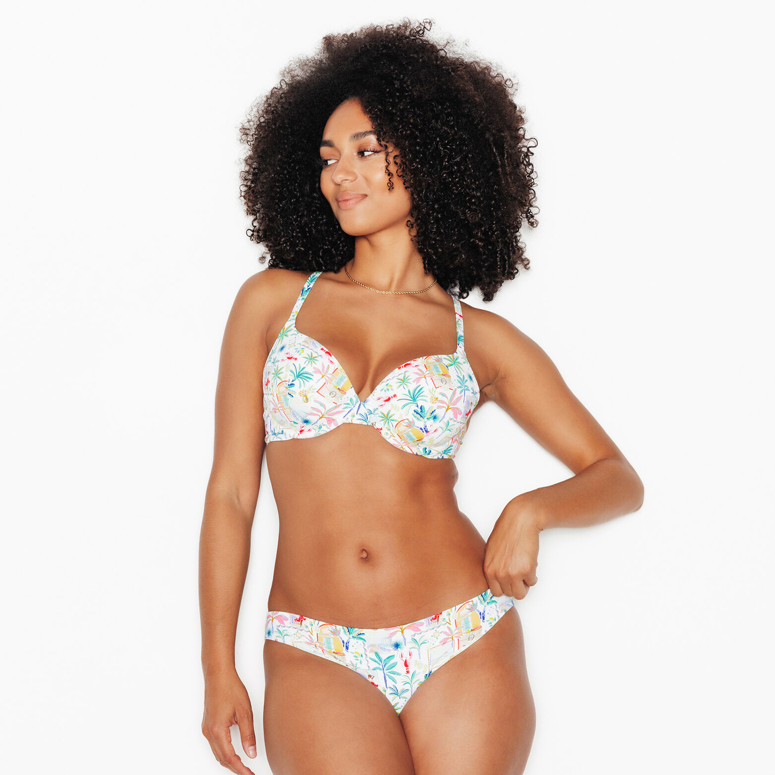 PAPAYE MAILLOT DE BAIN PLUNGE AMPLIFORME MULTICO BLANC