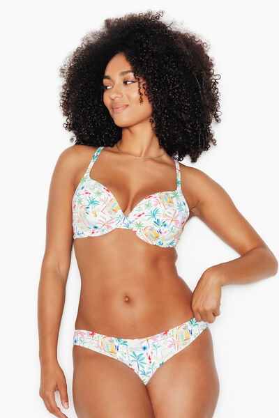 MAILLOT DE BAIN PLUNGE AMPLIFORME MULTICO BLANC