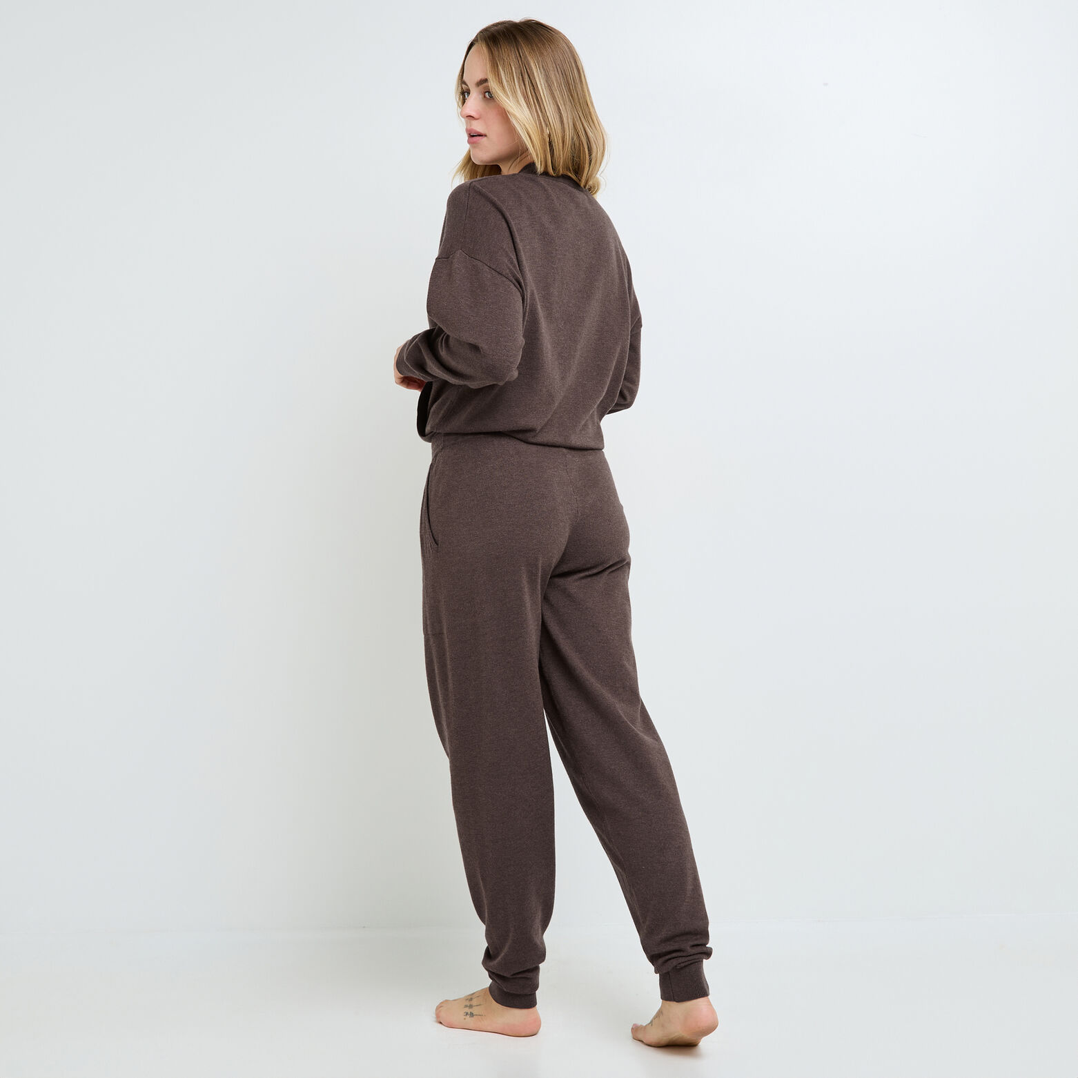 FEERIE PANTALON EN TRICOT MARRON