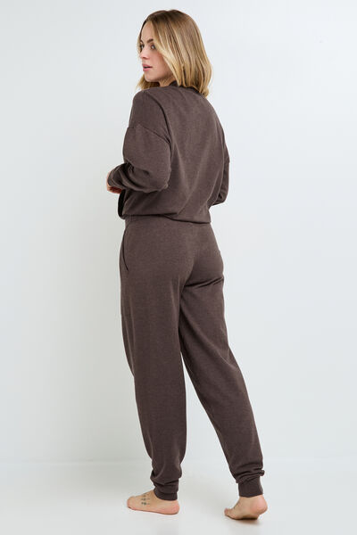 PANTALON EN TRICOT MARRON