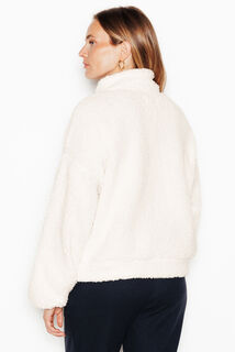 FLORAL VESTE FOURRURE ECRU