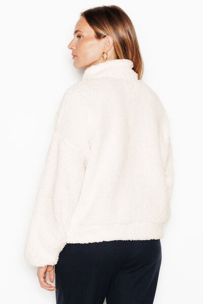 VESTE FOURRURE ECRU
