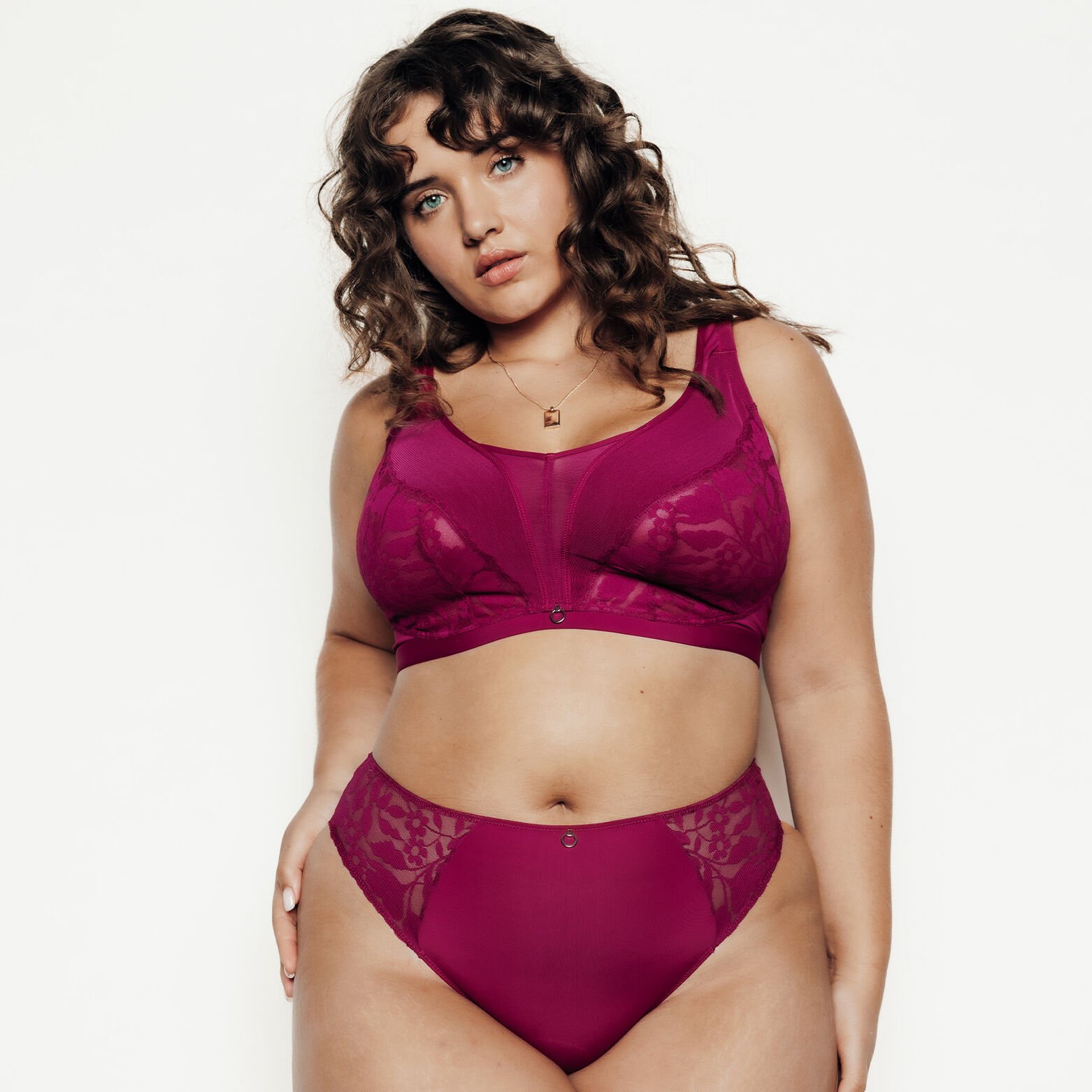 FRAN CULOTTE GRANDE TAILLE DENTELLE PRUNE