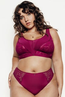 FRAN CULOTTE GRANDE TAILLE DENTELLE PRUNE