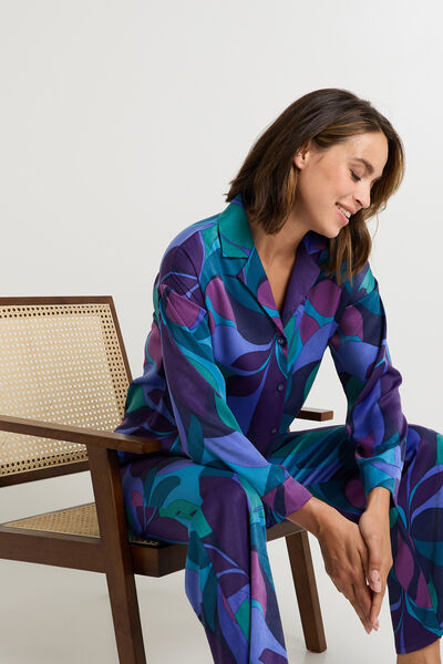 CHEMISE MANCHES LONGUES SATIN MULTICO VIOLET