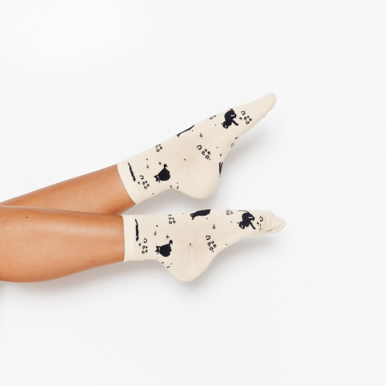 CRUMBLE CHAUSSETTES CHATS MULTICO BLANC