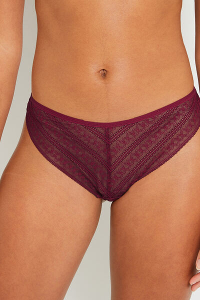 TANGA DENTELLE CERISE