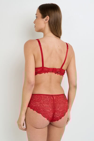 SHORTY DENTELLE ROUGE