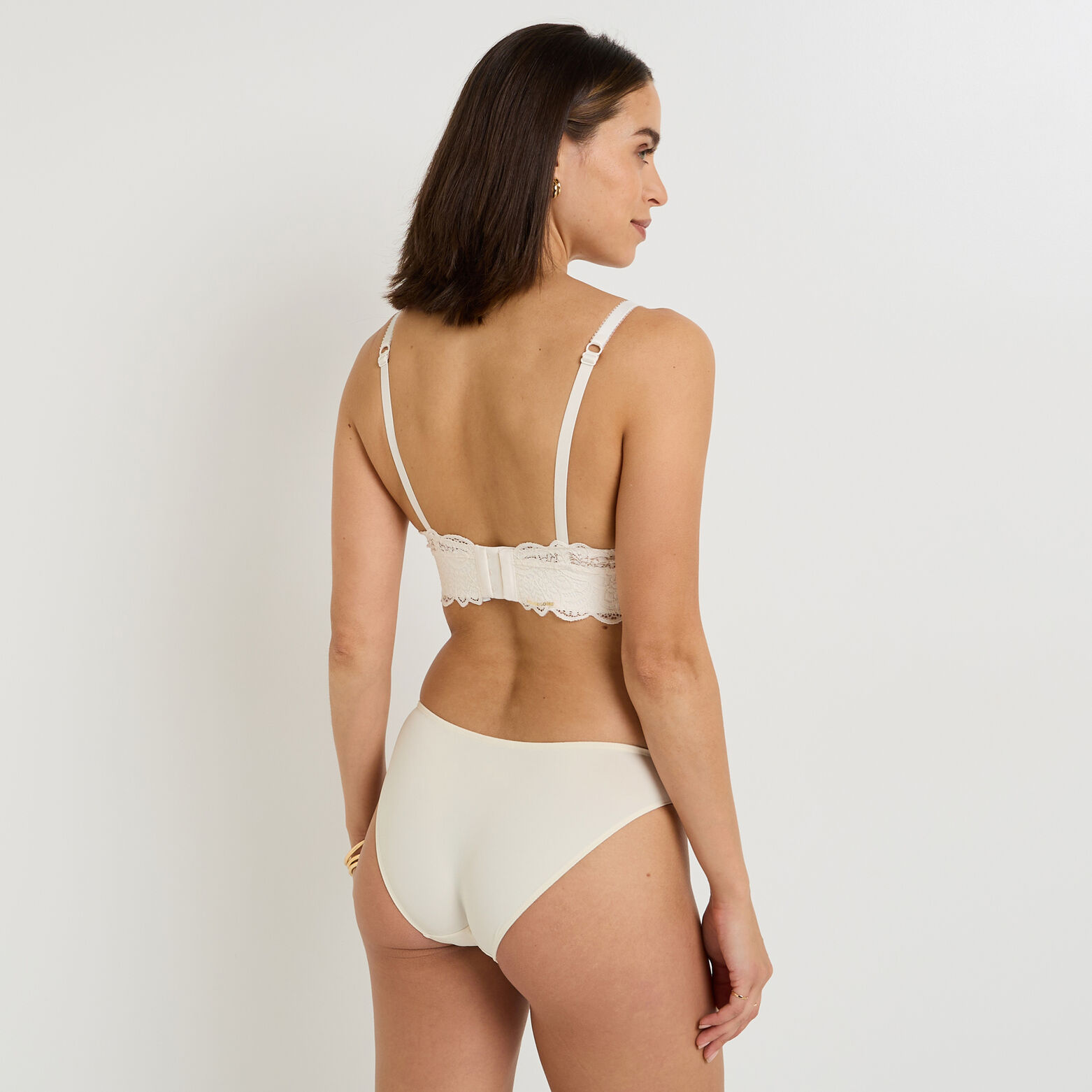 DENTELLE CULOTTE MICROFIBRE ET DENTELLE ECRU