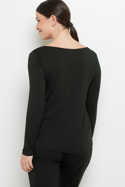 CAMILLE T-SHIRT MANCHES LONGUES VISCOSE NOIR