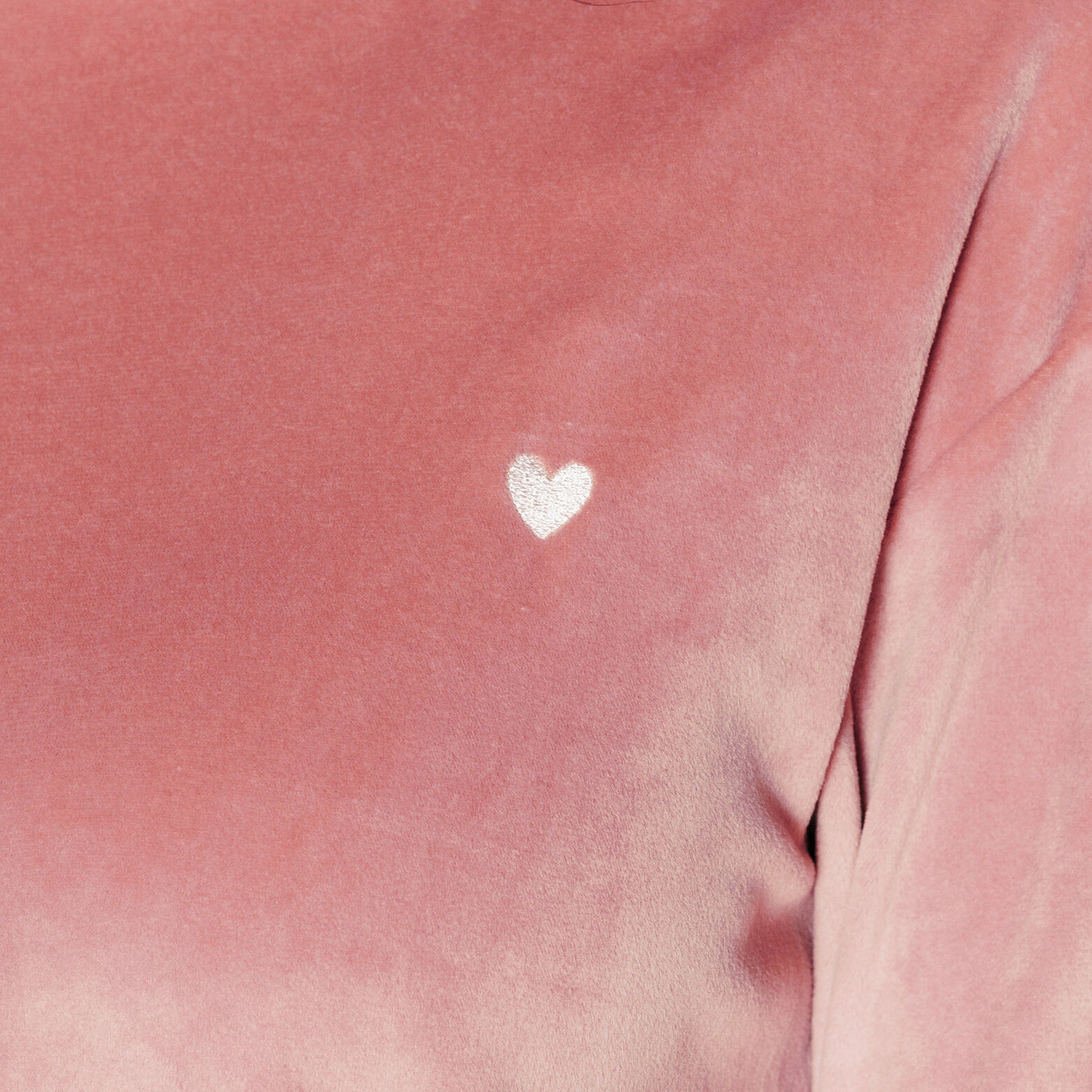 FLUFFY TEE-SHIRT MANCHES LONGUES VELOURS ROSE