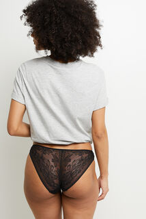 BEE CULOTTE MICROFIBRE ET DENTELLE NOIR
