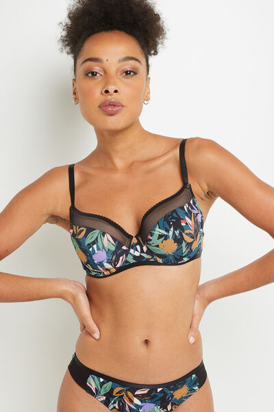 SOUTIEN-GORGE AMPLIFORME MICROFIBRE MULTICO NOIR