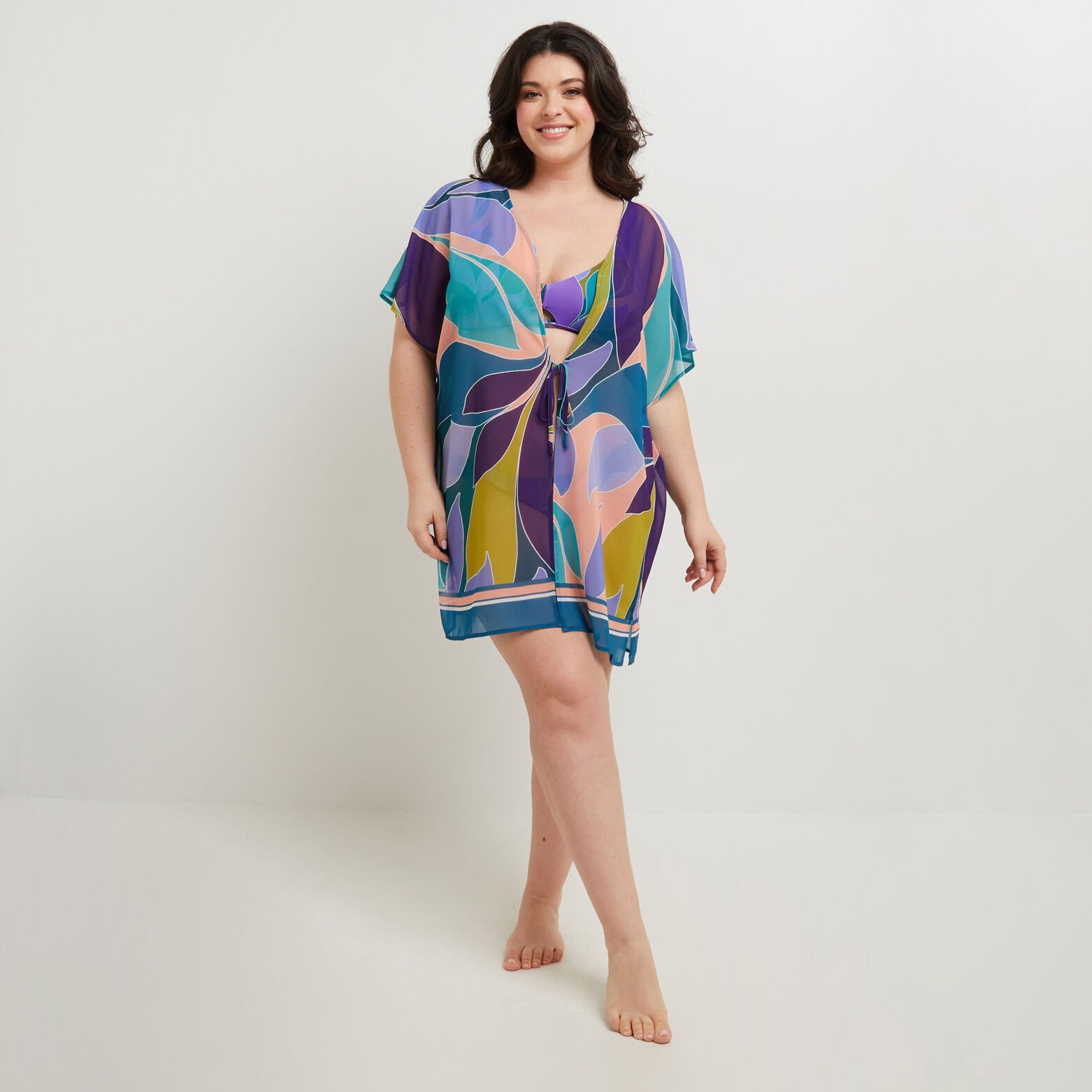 MONICA KIMONO DE PLAGE MULTICO VIOLET