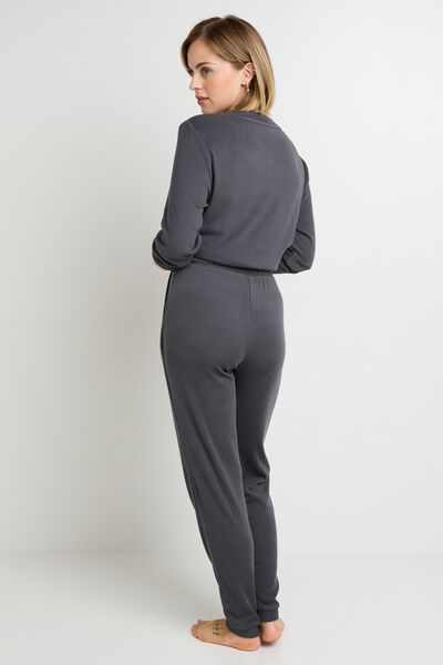 Ensemble FLOREAL anthracite tee-shirt manches longues & tregging