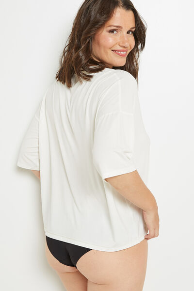ABBY TEE SHIRT MANCHES COURTES MODAL IVOIRE