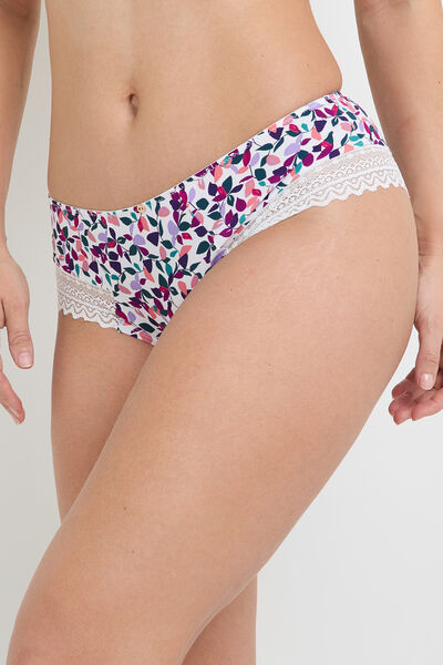 SHORTY MICROBIBRE MULTICO BLANC
