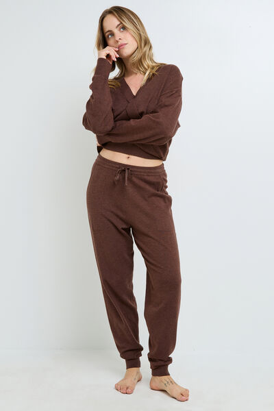 FEERIE PANTALON EN TRICOT MARRON