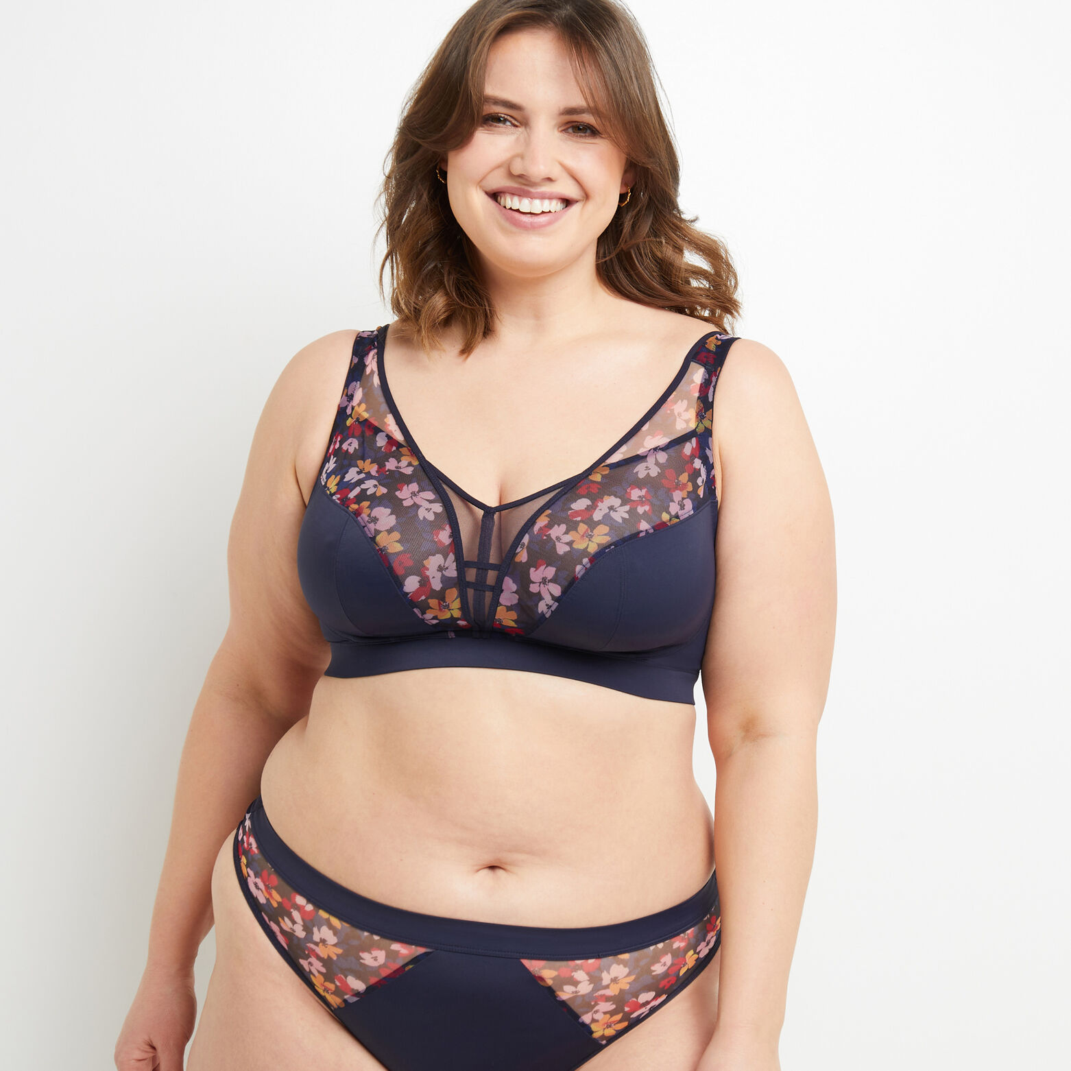 BLANCHE SOUTIEN-GORGE GRANDS BONNETS MULTICO BLEU