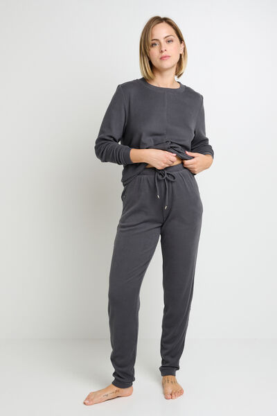 Ensemble FLOREAL anthracite tee-shirt manches longues & tregging
