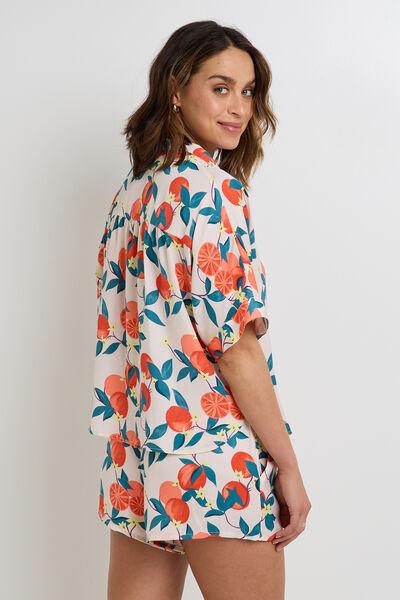 GIRLY CHEMISE MANCHES COURTES MULTICO ORANGE