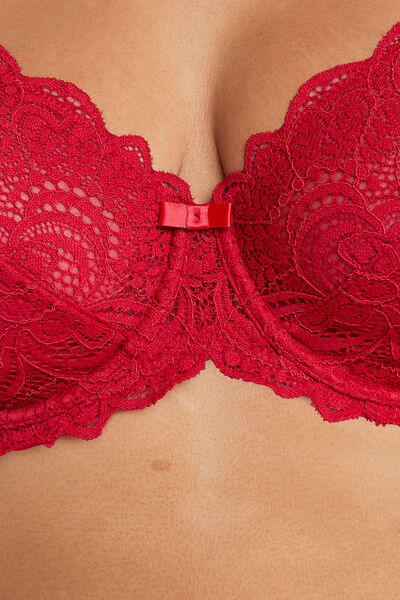 DENTELLE SOUTIEN-GORGE EMBOITANT DENTELLE ROUGE