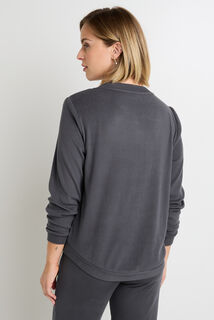 FLOREAL TEE SHIRT MANCHES LONGUES  ANTHRACITE