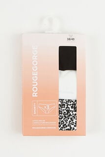 GERALDINE LOT SHORTY X3 COTON BIO MULTICO NOIR