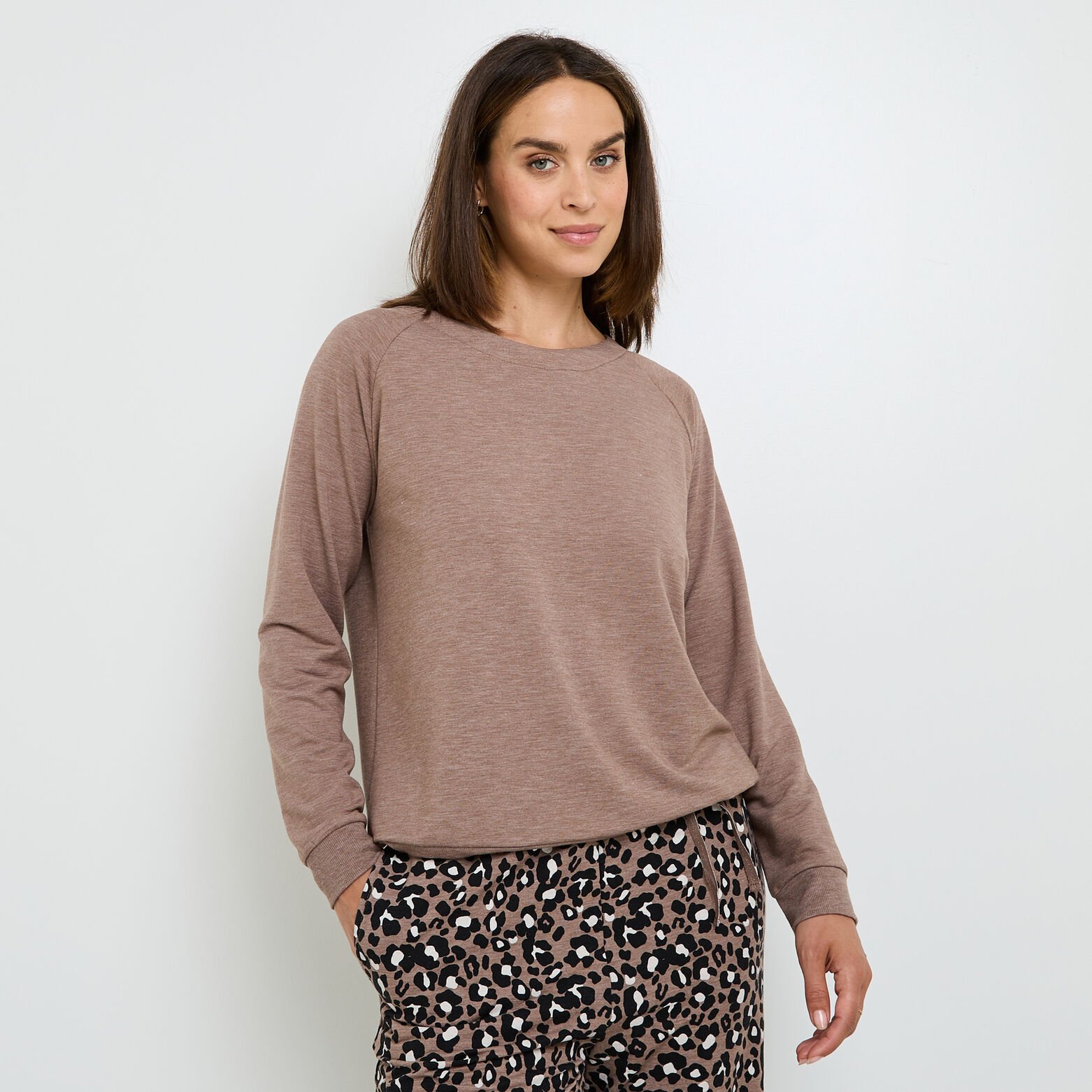 HOBBY TEE-SHIRT MANCHES LONGUES MARRON
