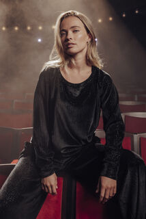 FILOU TEE-SHIRT MANCHES LONGUES VELOURS NOIR
