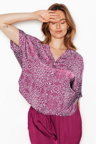CHEMISE MANCHES COURTES MULTICO ROSE