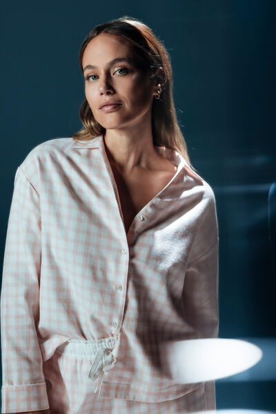 CHEMISE À CARREAUX FLANELLE MULTICO ROSE