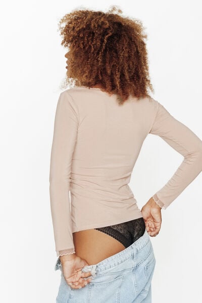 Tee-shirt manches longues BEIGE
