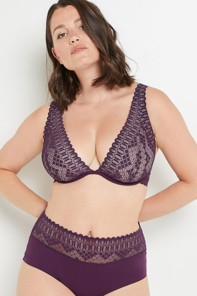 AURORE SOUTIEN-GORGE FOULARD DENTELLE VIOLET