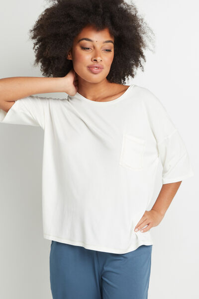 TEE SHIRT MANCHES COURTES MODAL IVOIRE